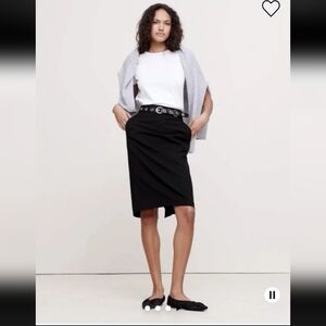 NWT Banana Republic Black Siena Wool Pencil Skirt Size 14T MSRP $140 #444323